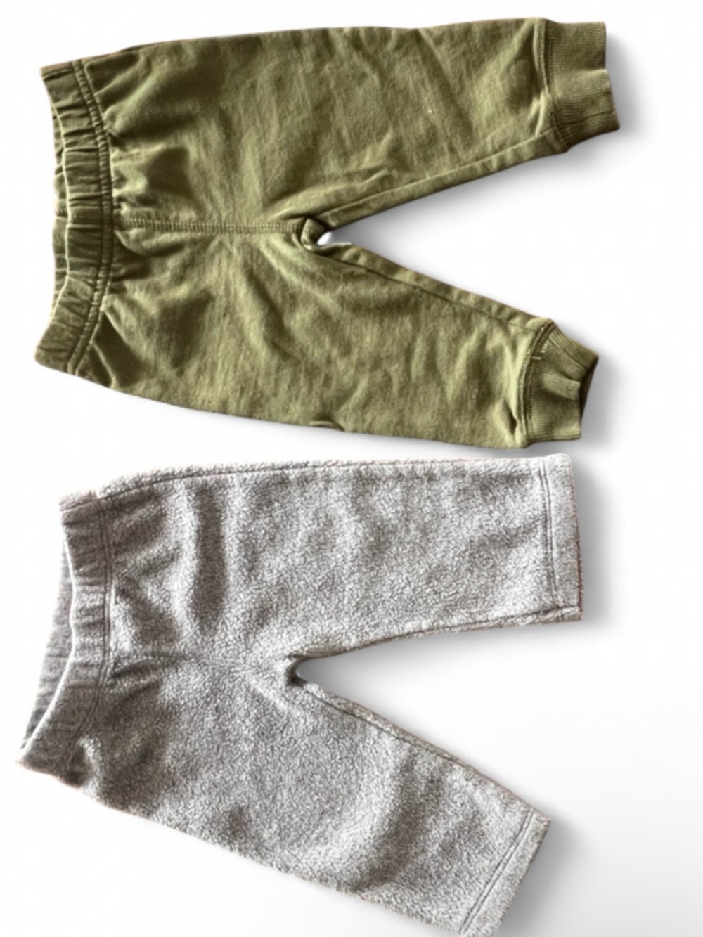 Kids Olive Green and Light Gray Cozy Jogger Pants - Carter’s